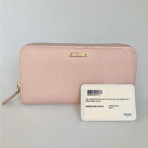 FENDI Zip Around Continental Leather Wallet EUC